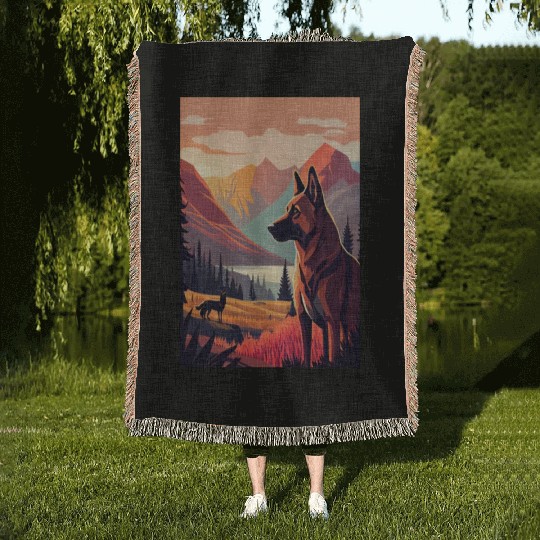 Belgian Malinois Nature Woven Blankets