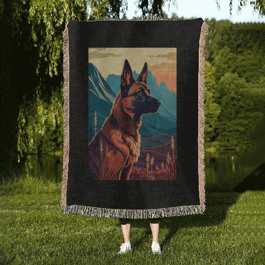 Belgian Malinois Nature Woven Blankets