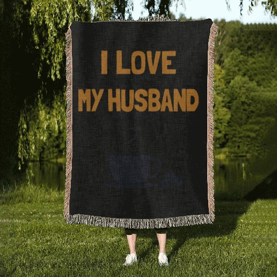I love my Husband Coffee Queen Latte Art Barista Woven Blankets
