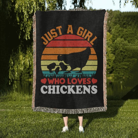Just a Girl Who Loves Chickens Farmer Farm Mens Woven Blankets