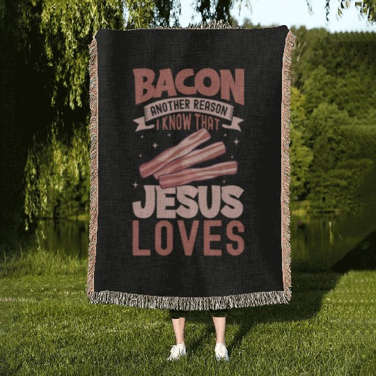 Bacon Lover Funny Bacon Famous Food Keto Diet Woven Blankets