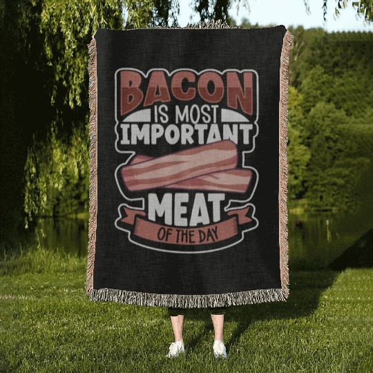 Bacon Lover Funny Bacon Famous Food Keto Diet Woven Blankets
