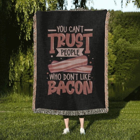 Bacon Lover Funny Bacon Famous Food Keto Diet Woven Blankets