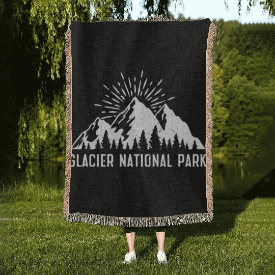 Glacier National Park Mountaineers Mountain lover Woven Blankets