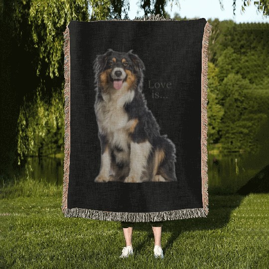 Australian Shepherd Woven Blankets Aussie Mom Dad Love Dog