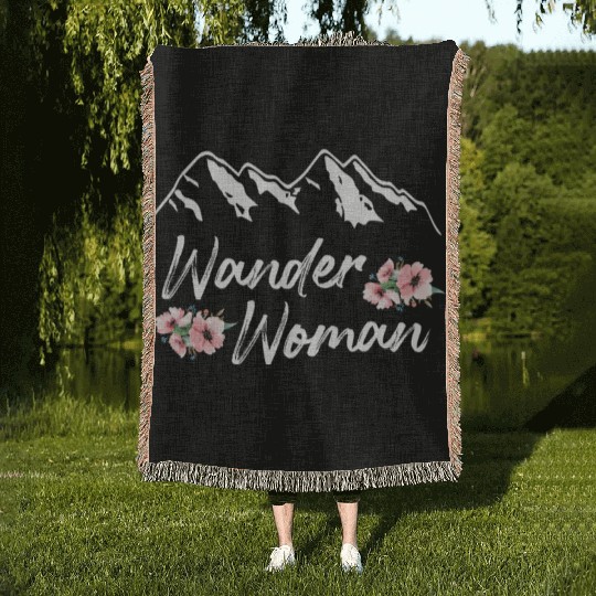 Wanderwoman Wanderlust Hiker Mountaineer Woven Blankets