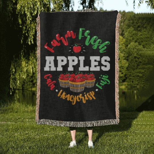 Apple Picking Farmer Fall For Toddlers Kids Women Woven Blankets