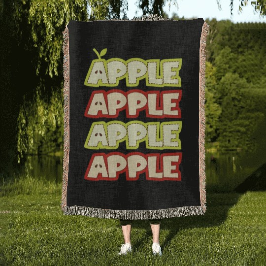 Apple Repeat Apple Picking Farmer Woven Blankets