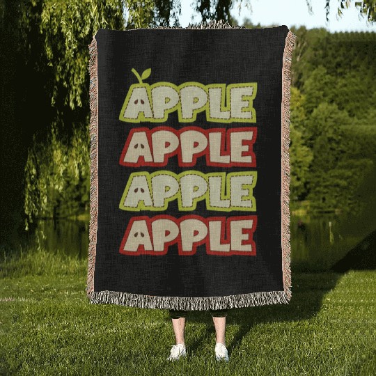 Apple Repeat Apple Picking Farmer Woven Blankets