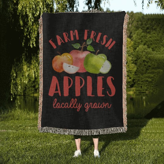 Apple Picking Farm Fresh Apples Farmer For Kids Woven Blankets