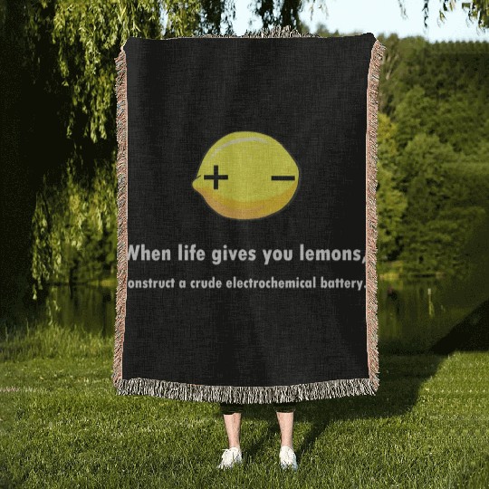 Electrochemical Battery Lemon Chemist Teacher Woven Blankets