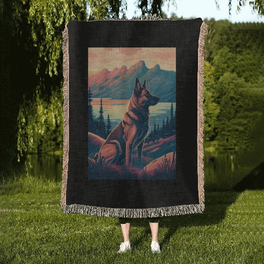 Belgian Malinois Nature Woven Blankets