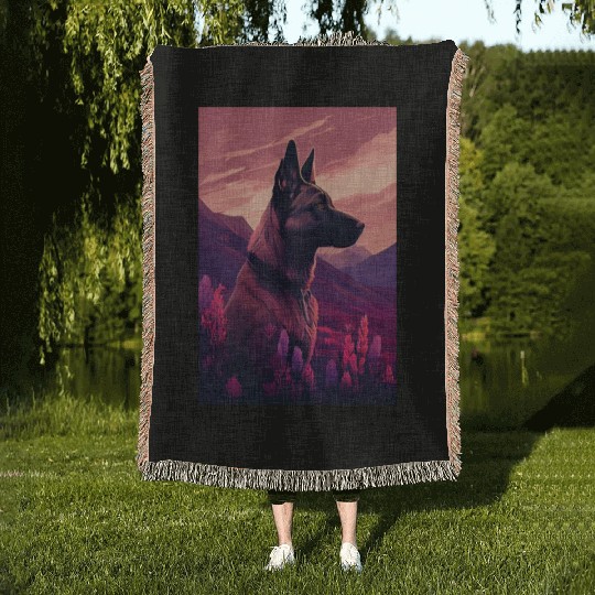 Belgian Malinois Nature Woven Blankets