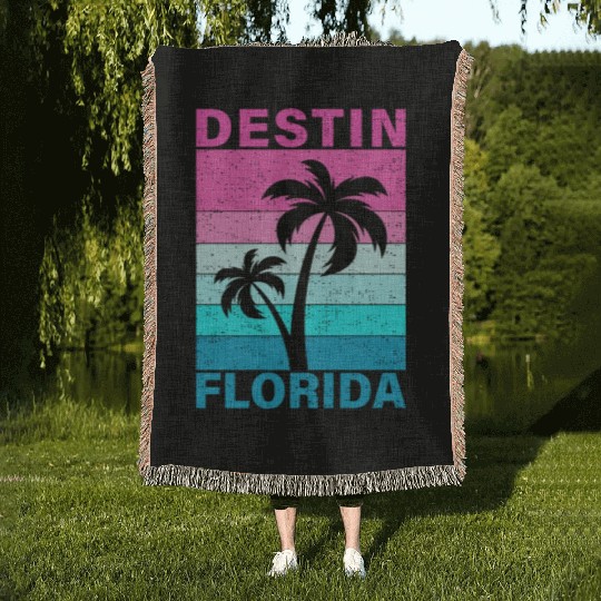 Florida Destin Beach Woven Blankets