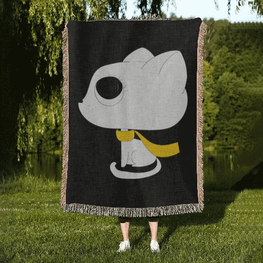 black white kittens 02 Woven Blankets