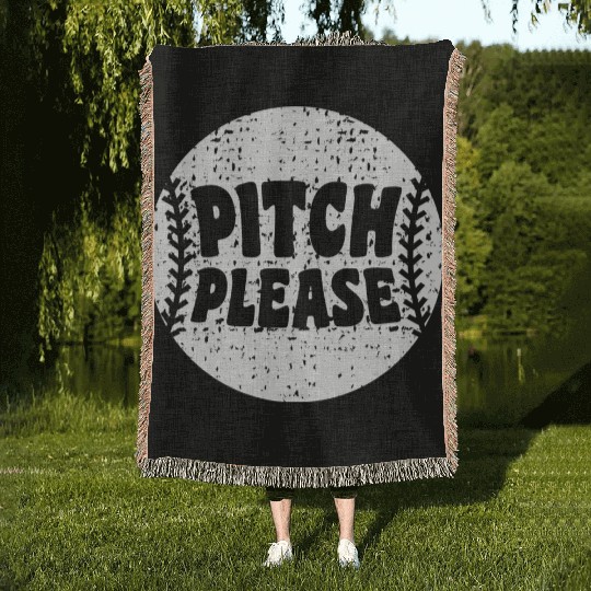 Pitch Please Hilarious Baseball Lover Sayings Woven Blankets