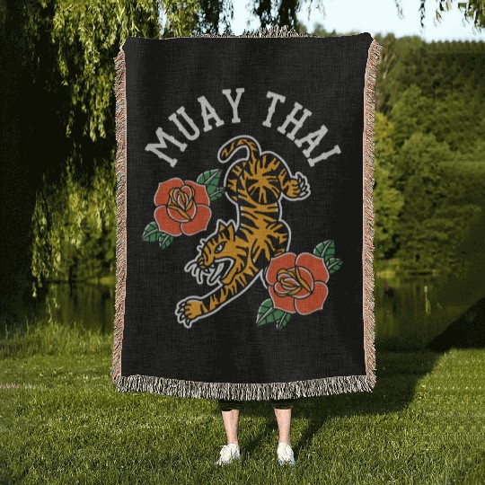 Muay Thai Martial Arts Fighter Boxing Hobby Woven Blankets
