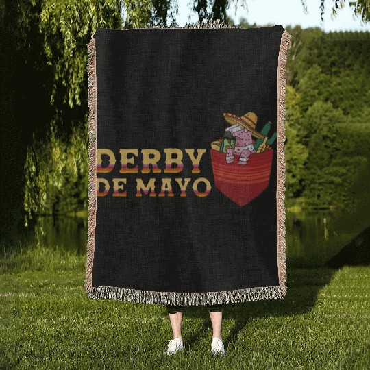 Derby de Mayo Horse Race Mexico Pinata Mexican Woven Blankets