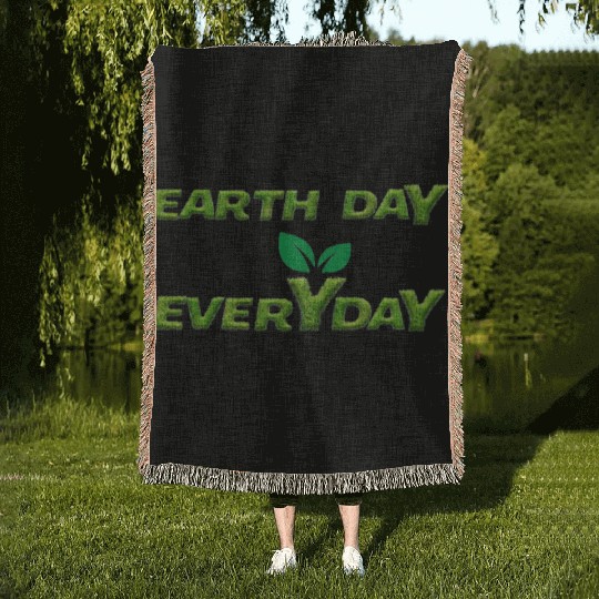 Earth day everyday Woven Blankets