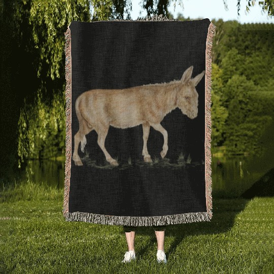 Farm Donkey Animal Lover Zookeeper Mule Farmer Woven Blankets