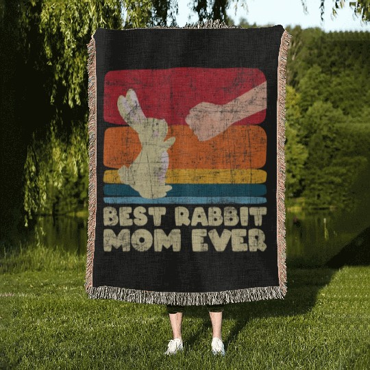 Best Rabbit Mom Ever Bunny Farmer Zookeeper Woven Blankets