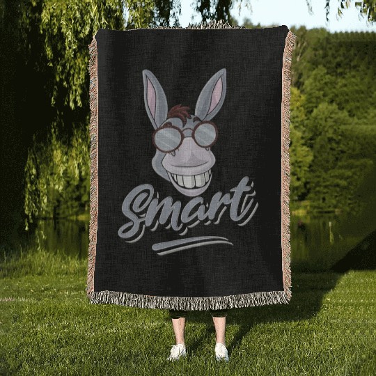 Smart Donkey Zookeeper Animal Lover Farmer Woven Blankets