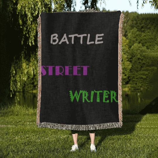 BATTLE STREET WRITER Woven Blankets