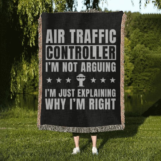 Funny Air Traffic Controller Saying Woven Blankets