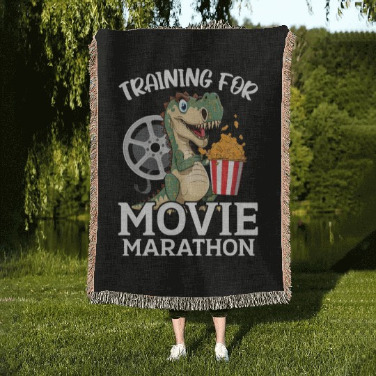 Training For Movie Marathon Movie Lover Cinema Woven Blankets
