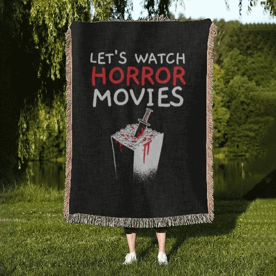 Let's Watch Horror Movies Cinema Film Movie Lover Woven Blankets