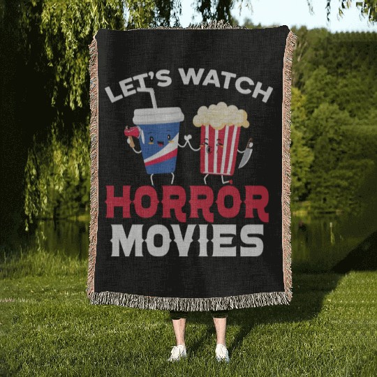 Let's Watch Horror Movies Cinema Film Movie Lover Woven Blankets