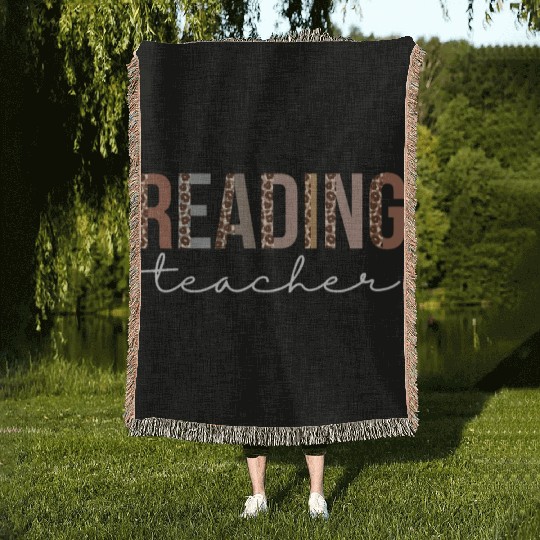 Reading Teacher Leopard Appreciation For Women For Woven Blankets