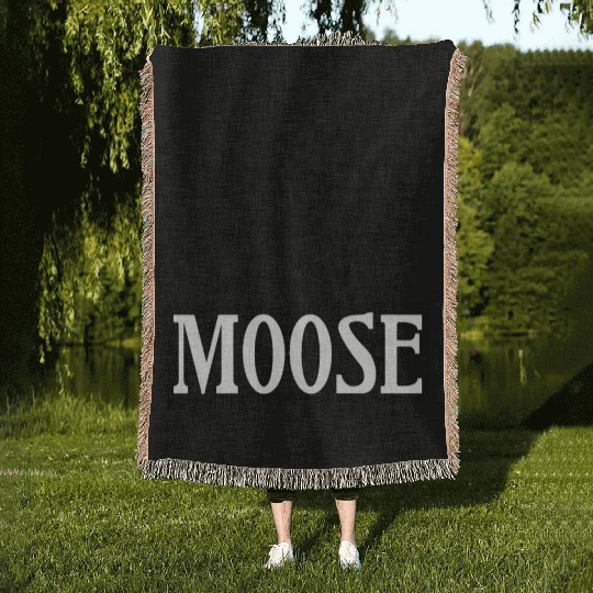Just a teacher who loves moose Woven Blankets