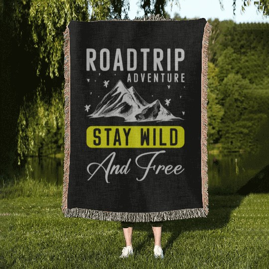 Road Trip Trip Traveller Freedom Woven Blankets