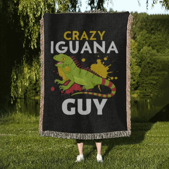 Crazy Iguana Owner Bearded Dragon Reptile lover Woven Blankets