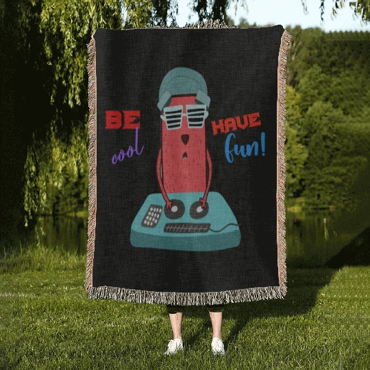 DJ FunkyFingers: the hilarious cartoon master Woven Blankets