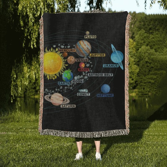 Solar System Planets Astronomy Space Science Girls Woven Blankets