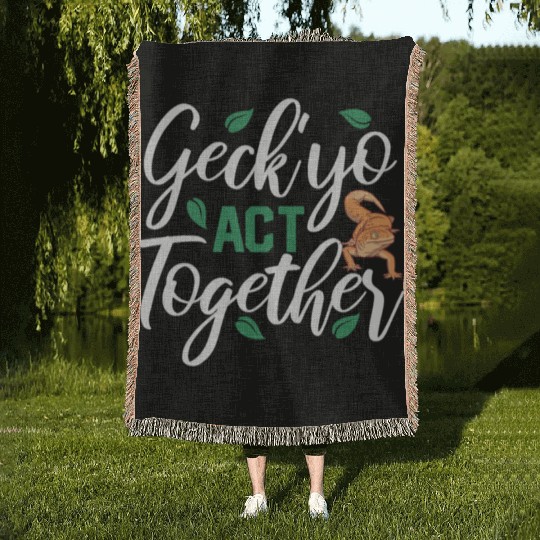 Gecko Gifts Reptile Lover Keeper Woven Blankets