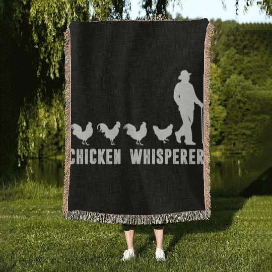 Funny Chicken Whisperer Girls Boys Farm Animal Woven Blankets