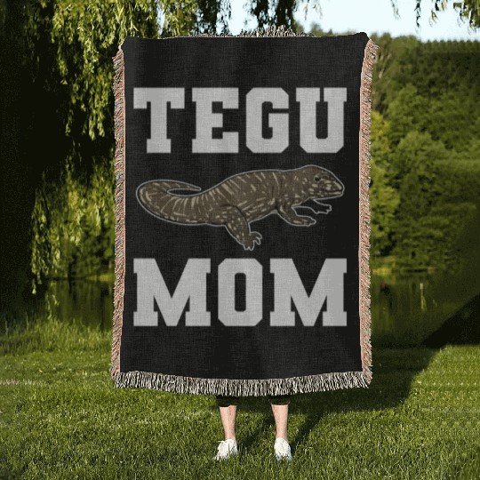 Tegu Mom Lizard Lover Reptile Keeper Animal Lover Woven Blankets