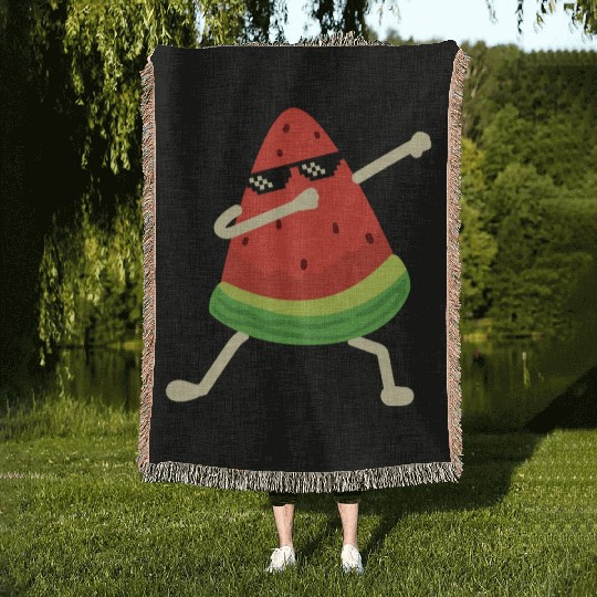 Dabbing Watermelon Melon summer Fruit Lover Woven Blankets