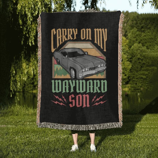 Carry On My Wayward Son Supernatural Woven Blankets