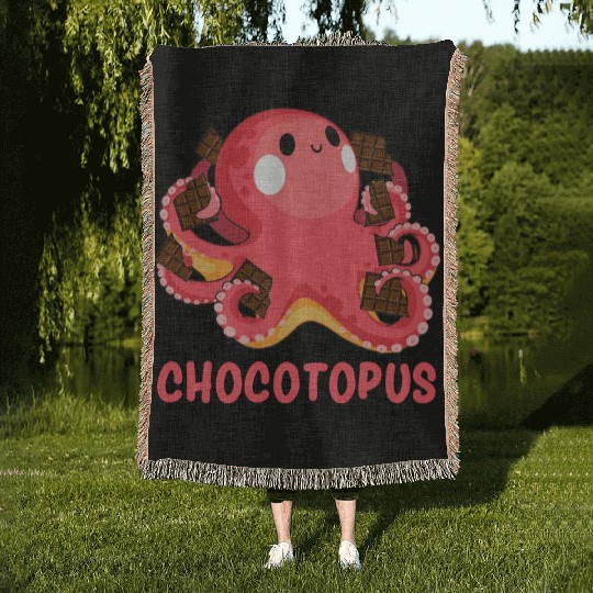 Chocotopus Octopus Funny Sweet Tooth Woven Blankets