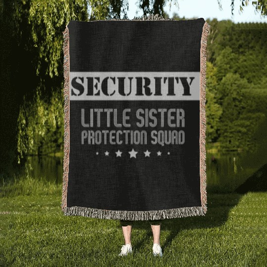 Security Little Sister Protection Squad Big Brothe Woven Blankets