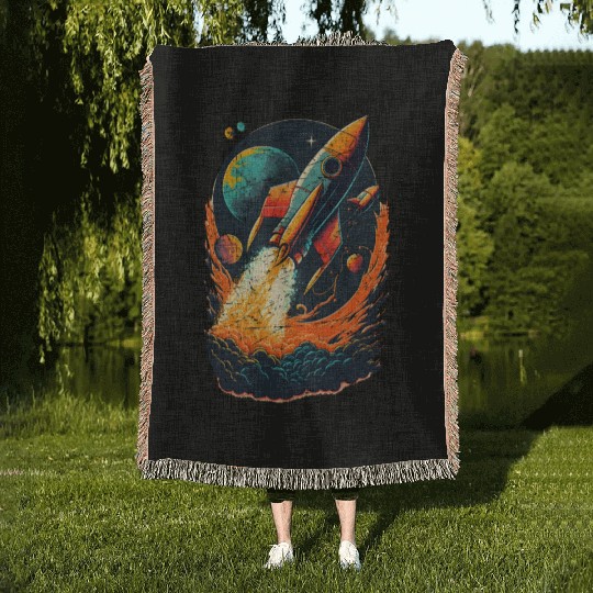 To The Mars Woven Blankets
