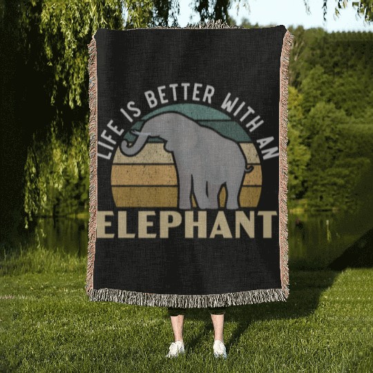 Elephant Lover Wildlife Animal Zoo Zookeeper Woven Blankets