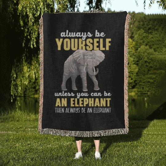 Elephant Lover Wildlife Animal Zoo Zookeeper Woven Blankets