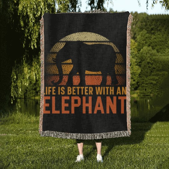 Elephant Lover Wildlife Animal Zoo Zookeeper Woven Blankets