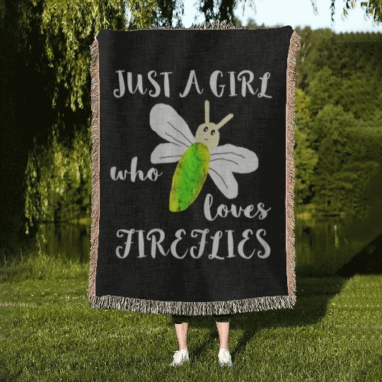 Just A Girl Who Loves Fireflies Lightning Bugs Woven Blankets