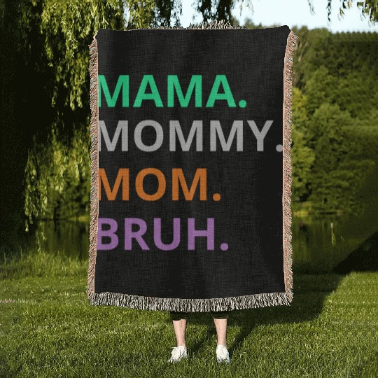 vintage international women's day mama,mommy;bruh Woven Blankets